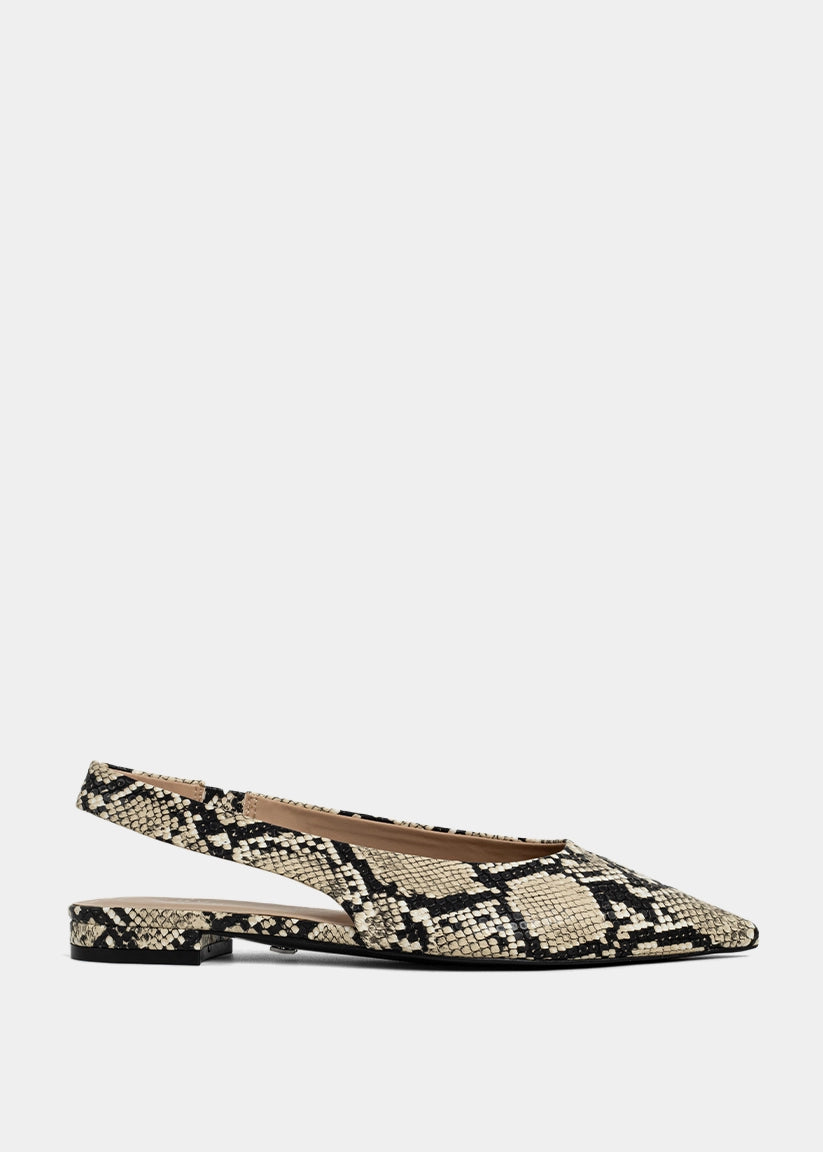 Amelia Snake Slingback Flats - SNAKE | SHUSHOP
