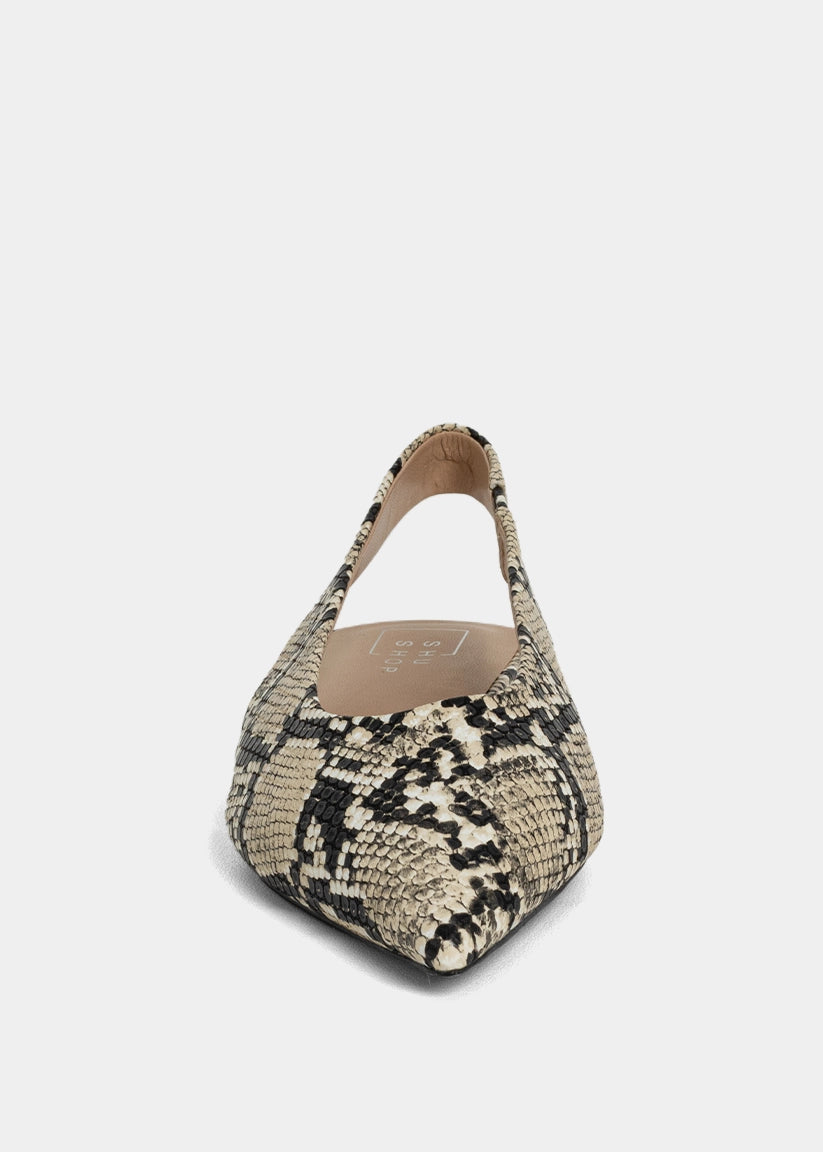 Amelia Snake Slingback Flats - SNAKE | SHUSHOP