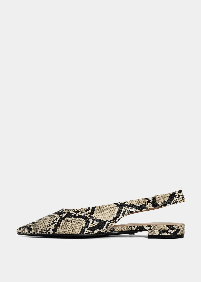 Amelia Snake Slingback Flats - SNAKE | SHUSHOP