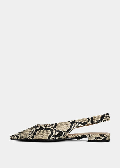 Amelia Snake Slingback Flats - SNAKE | SHUSHOP