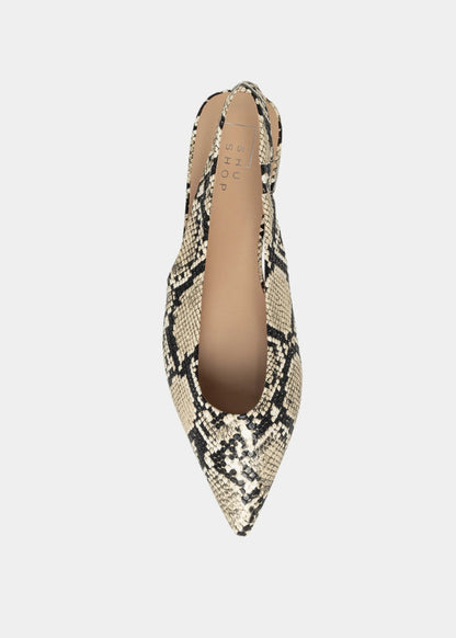 Amelia Snake Slingback Flats - SNAKE | SHUSHOP