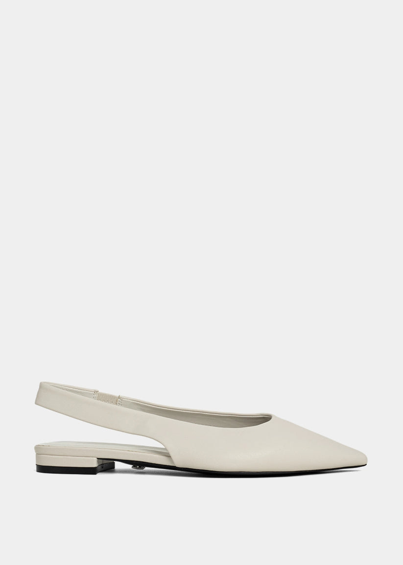 Amelia Bone Slingback Flats - BONE | SHUSHOP