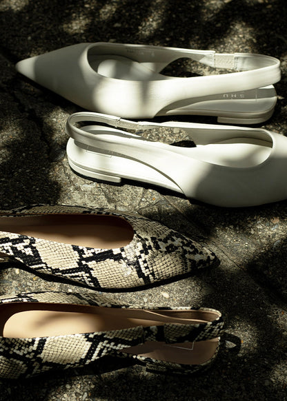 Amelia Bone Slingback Flats - BONE | SHUSHOP