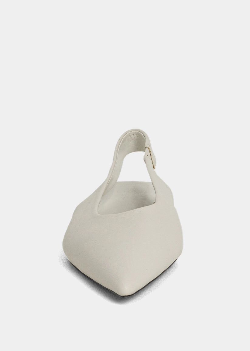 Amelia Bone Slingback Flats - BONE | SHUSHOP
