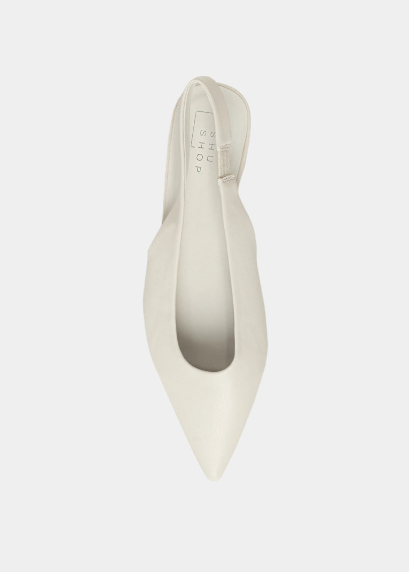 Amelia Bone Slingback Flats - BONE | SHUSHOP