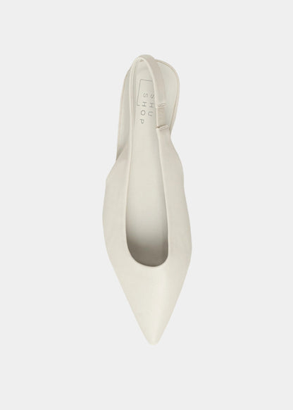 Amelia Bone Slingback Flats - BONE | SHUSHOP