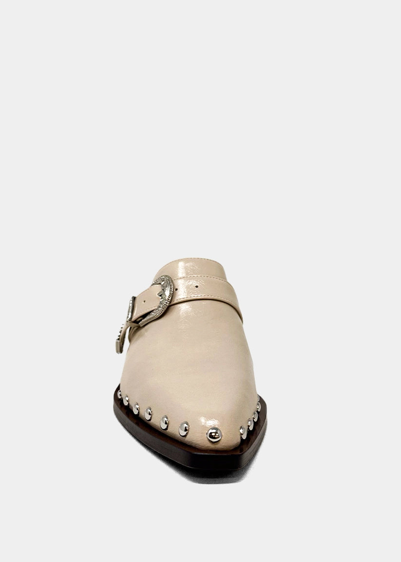 Tessa Bone Western Mule - BONE | SHUSHOP
