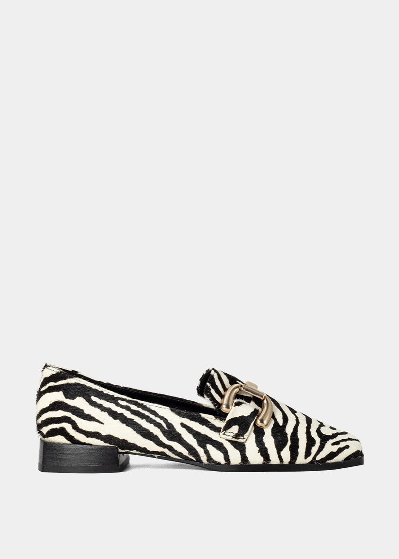 THERESE Zebra Hair Loafers - ZEBRA HAIR | SHUSHOP