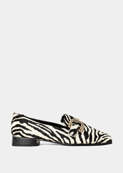 THERESE Zebra Hair Loafers - ZEBRA HAIR | SHUSHOP