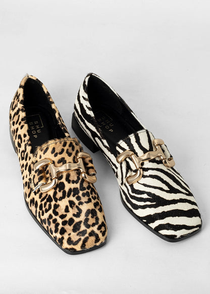 THERESE Zebra Hair Loafers - ZEBRA HAIR | SHUSHOP