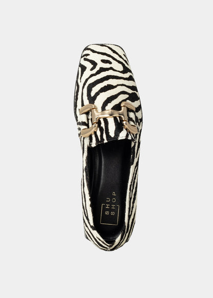 THERESE Zebra Hair Loafers - ZEBRA HAIR | SHUSHOP