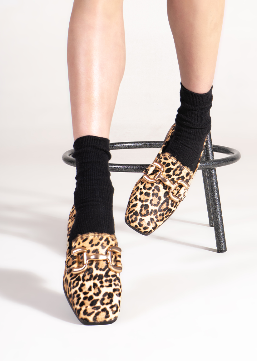 THERESE Leopard Hair Loafers - LEOPARD HAIR | SHUSHOP