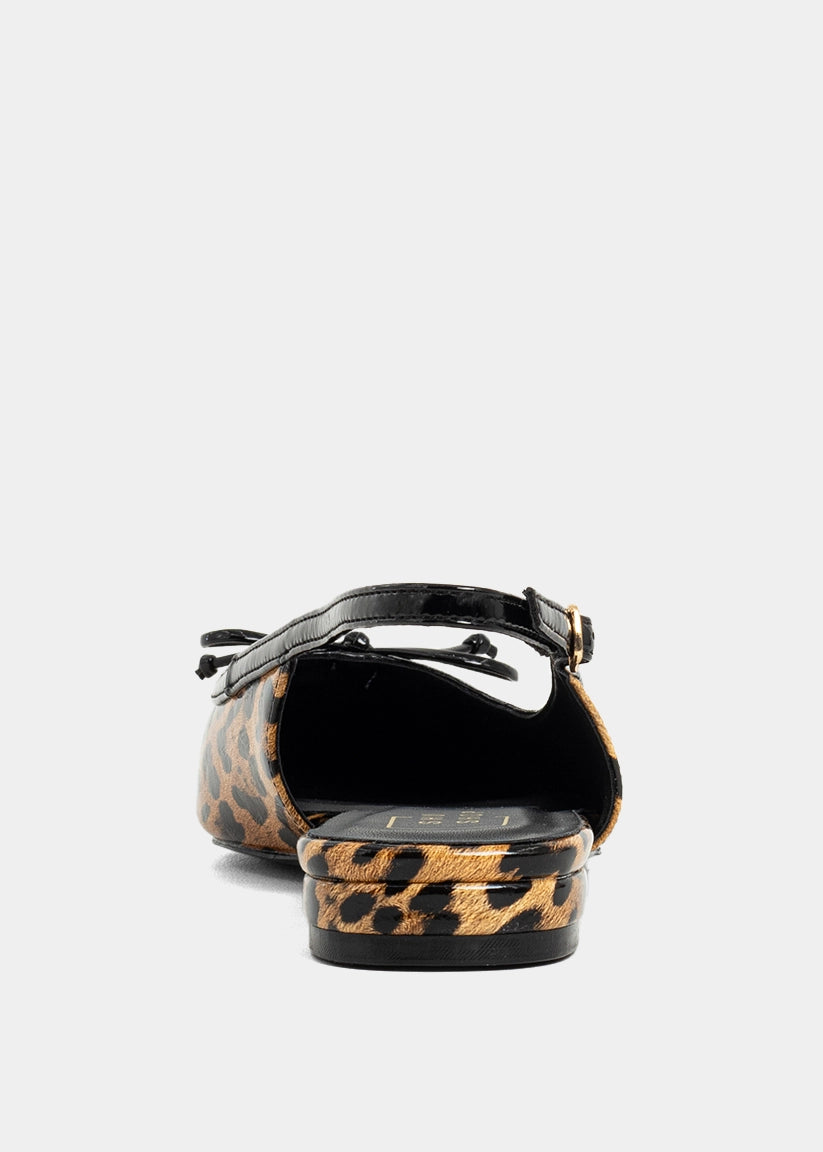 AMY Leopard Print Slingback Flat - LEOPARD PRINT | SHUSHOP
