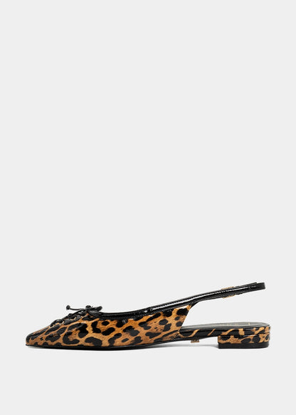 AMY Leopard Print Slingback Flat - LEOPARD PRINT | SHUSHOP