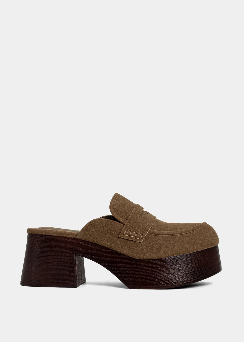 Luella Taupe Platform Clog - TAUPE | SHUSHOP