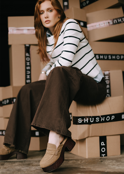 Luella Taupe Platform Clog - TAUPE | SHUSHOP