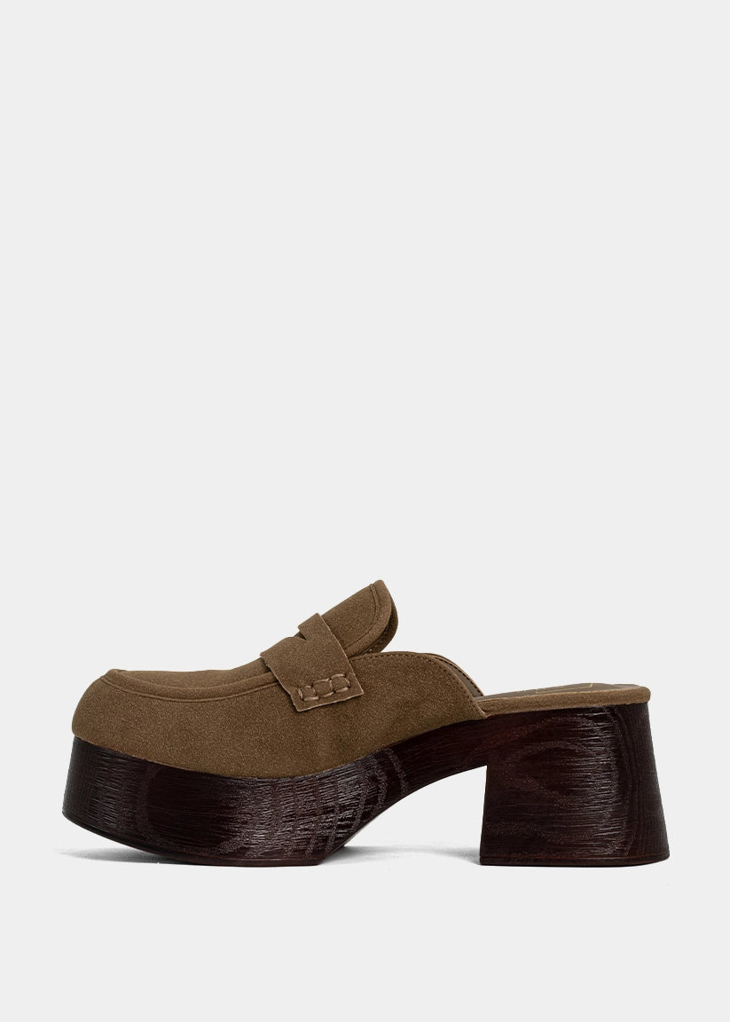Luella Taupe Platform Clog - TAUPE | SHUSHOP