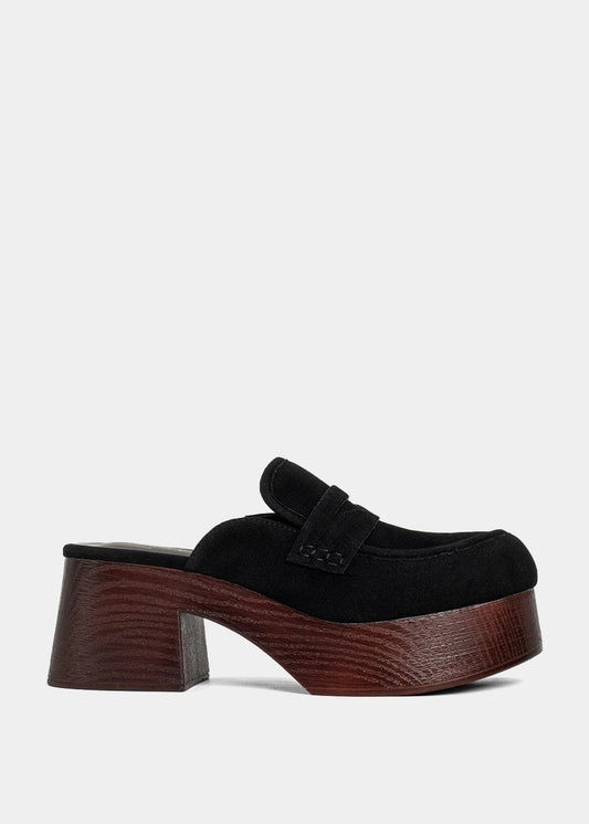 Luella Black Platform Clog - BLACK | SHUSHOP