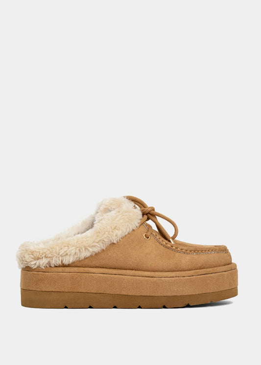 Tulsa Camel Suede Platform Mule - CAMEL SUEDE | SHUSHOP