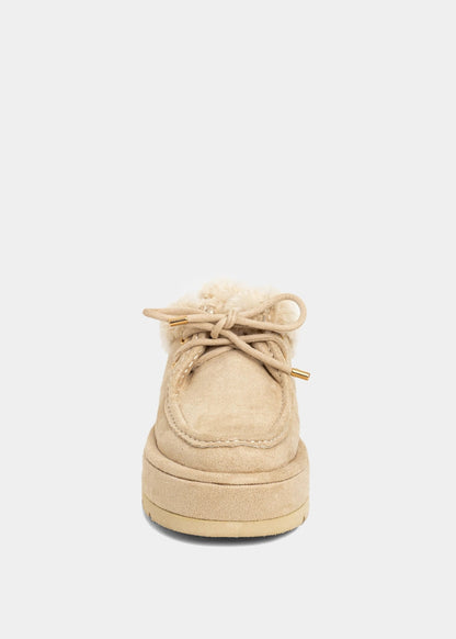 Tulsa Bone Suede Platform Mule - BONE SUEDE | SHUSHOP