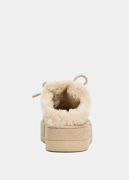 Tulsa Bone Suede Platform Mule - BONE SUEDE | SHUSHOP
