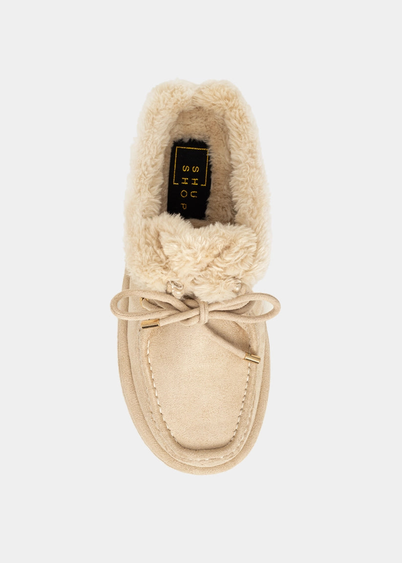 Tulsa Bone Suede Platform Mule - BONE SUEDE | SHUSHOP