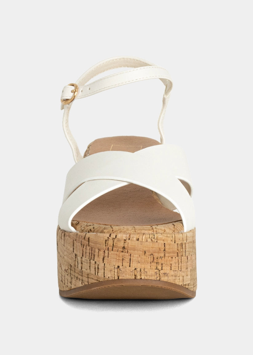 INDIANA Bone Platform Sandals - BONE | SHUSHOP