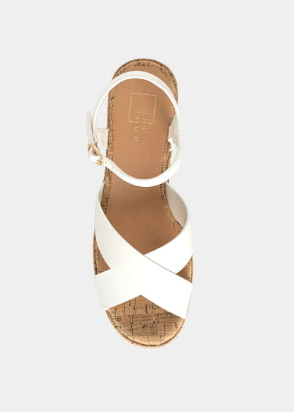 INDIANA Bone Platform Sandals - BONE | SHUSHOP