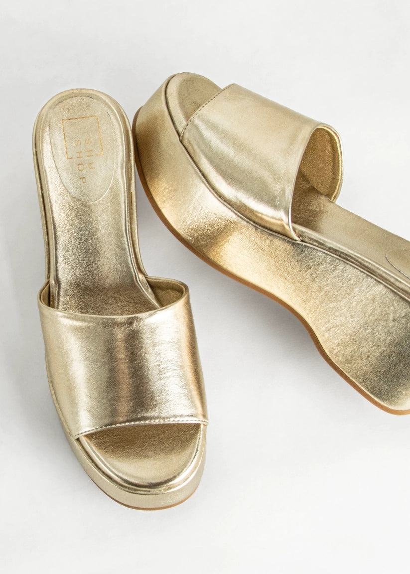 IVY Gold Platform Sandal - GOLD | SHUSHOP