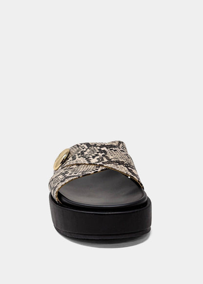 KATIE Platform Slide Sandal | Statement Flatform - SNAKE | SHUSHOP