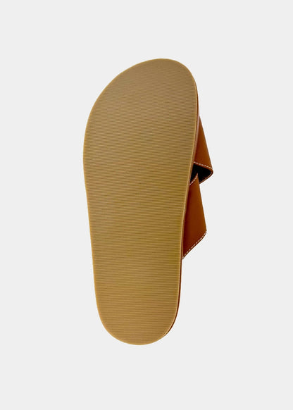 KATIE Platform Slide Sandal | Statement Flatform - CAMEL | SHUSHOP