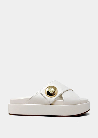 KATIE Platform Slide Sandal | Statement Flatform - BONE | SHUSHOP