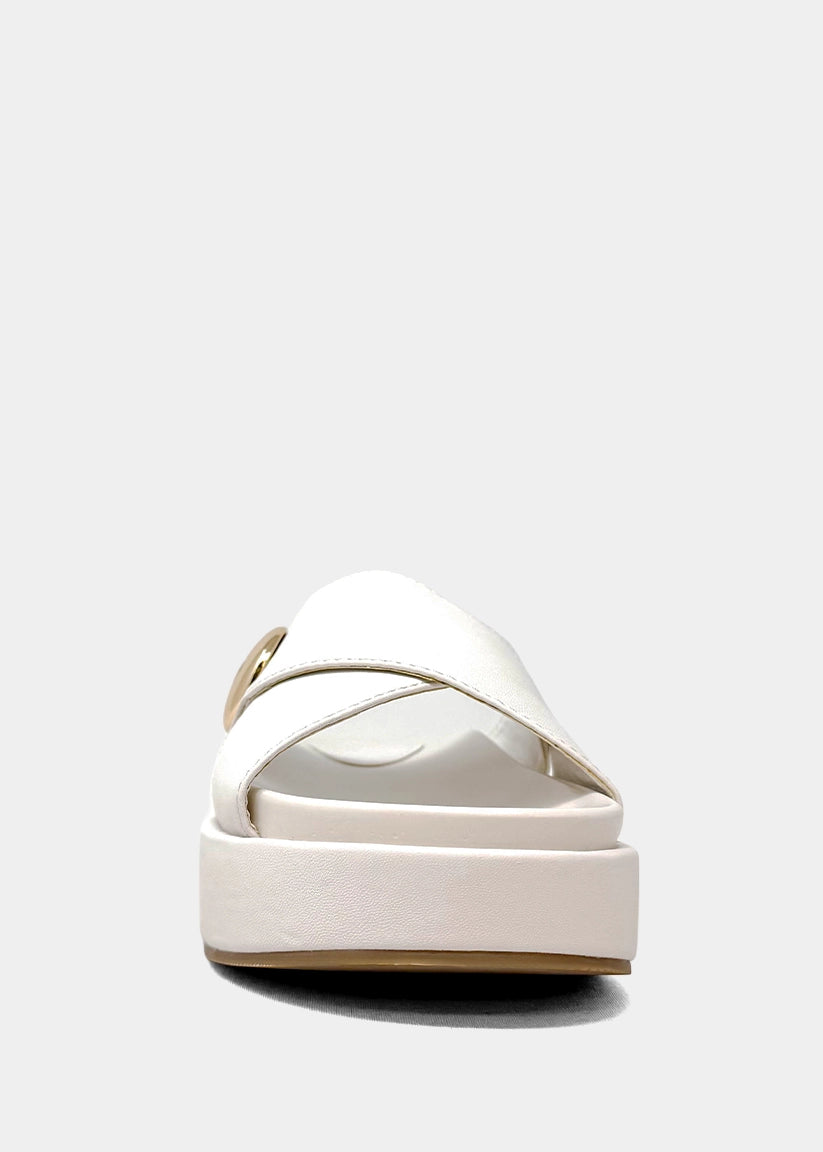 KATIE Platform Slide Sandal | Statement Flatform - BONE | SHUSHOP