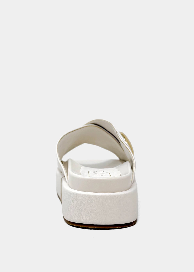 KATIE Platform Slide Sandal | Statement Flatform - BONE | SHUSHOP
