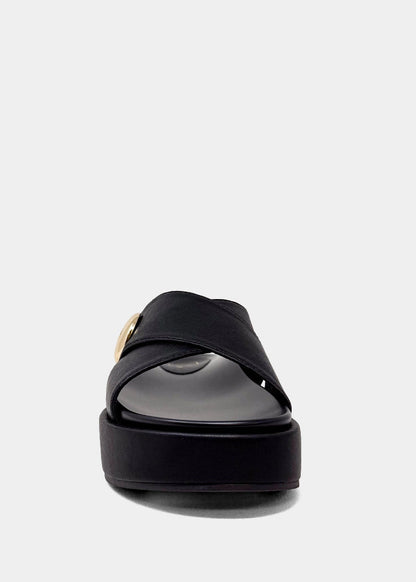 KATIE Platform Slide Sandal | Statement Flatform - BLACK | SHUSHOP