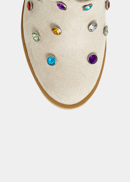 WHOOPI MINI Grey Suede | Girls’ Western Boots with Gemstones - GREY SUEDE | SHUSHOP