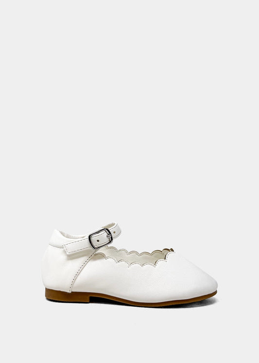 AGATHA MINI Mary Jane Flats for Toddlers - WHITE | SHUSHOP