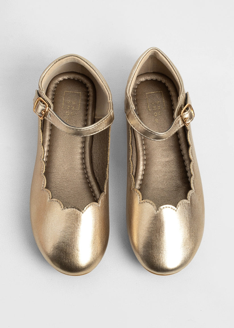 AGATHA MINI Light Gold Mary Jane - LIGHT GOLD | SHUSHOP