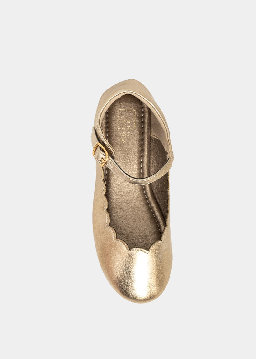 AGATHA MINI Light Gold Mary Jane - LIGHT GOLD | SHUSHOP