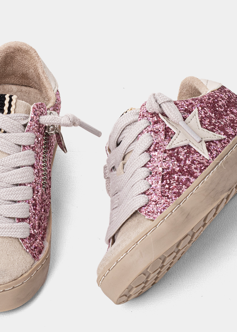 PAULA MINI Fuchsia Glitter – Bold Glitter Sneakers for Kids - FUCHSIA GLITTER | SHUSHOP
