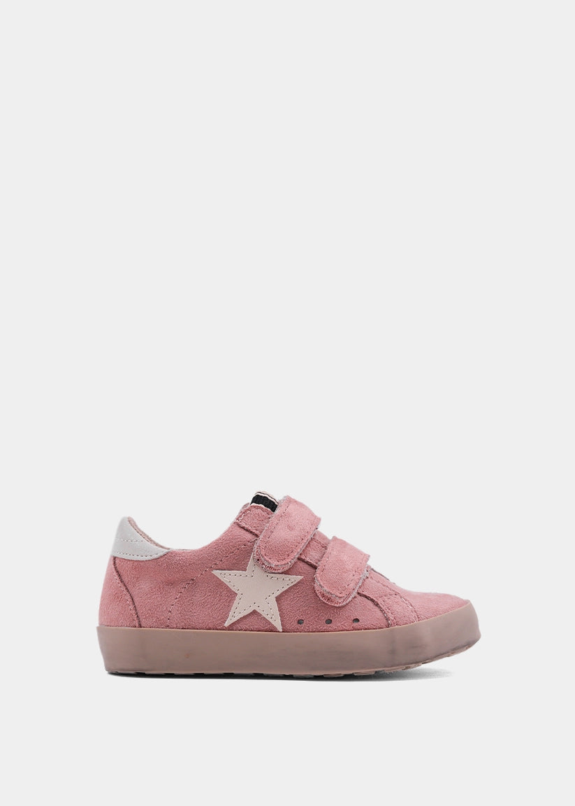 SUNNY MINI Rose Suede Toddler Sneaker | Soft Pink with Velcro Straps - ROSE SUEDE | SHUSHOP
