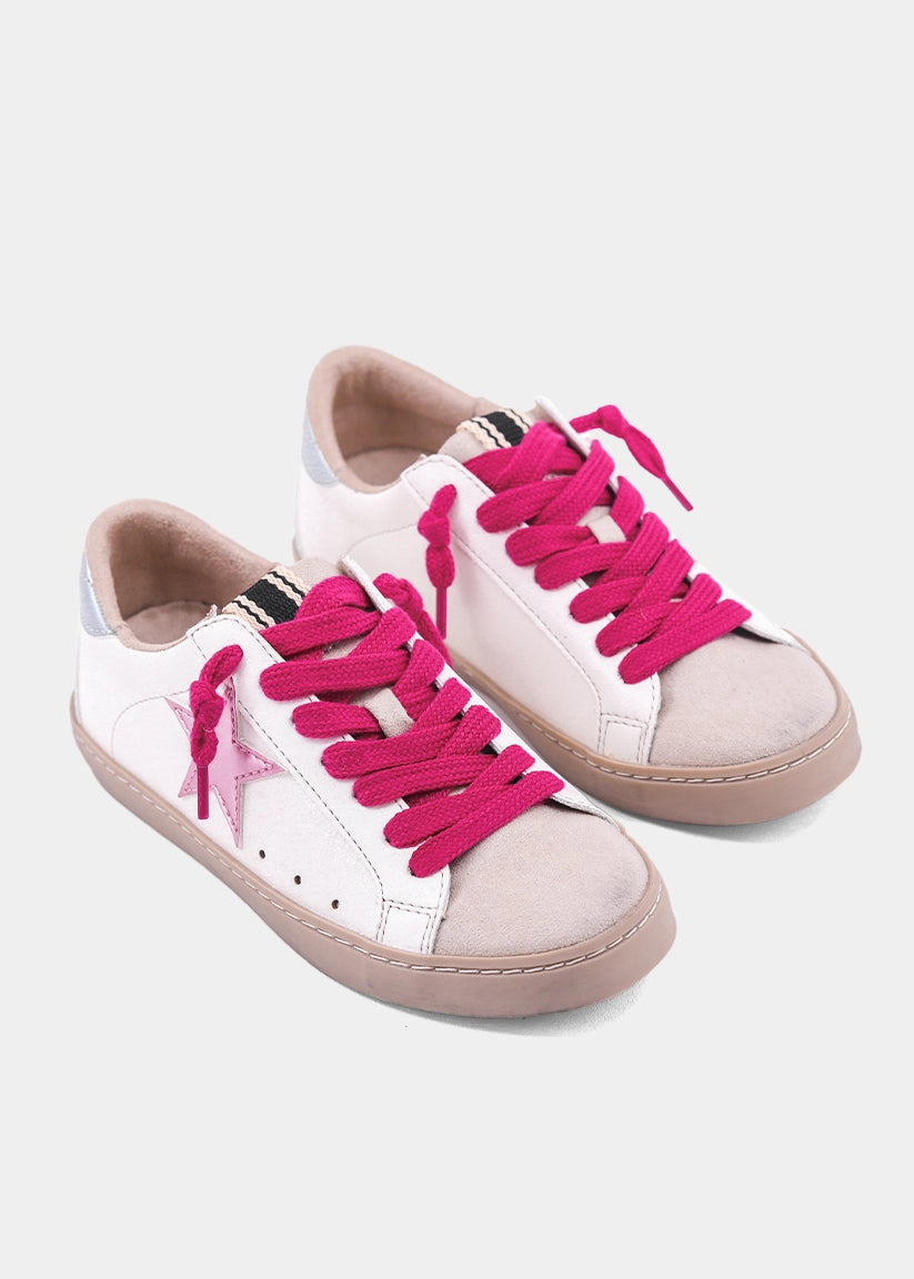 PAULA MINI Metallic Pink Sneaker for Kids & Toddlers | Stylish & Comfy - METALLIC LIGHT PINK | SHUSHOP