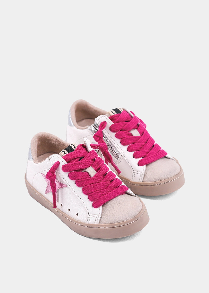 PAULA MINI Metallic Pink Sneaker for Kids & Toddlers | Stylish & Comfy - METALLIC LIGHT PINK | SHUSHOP