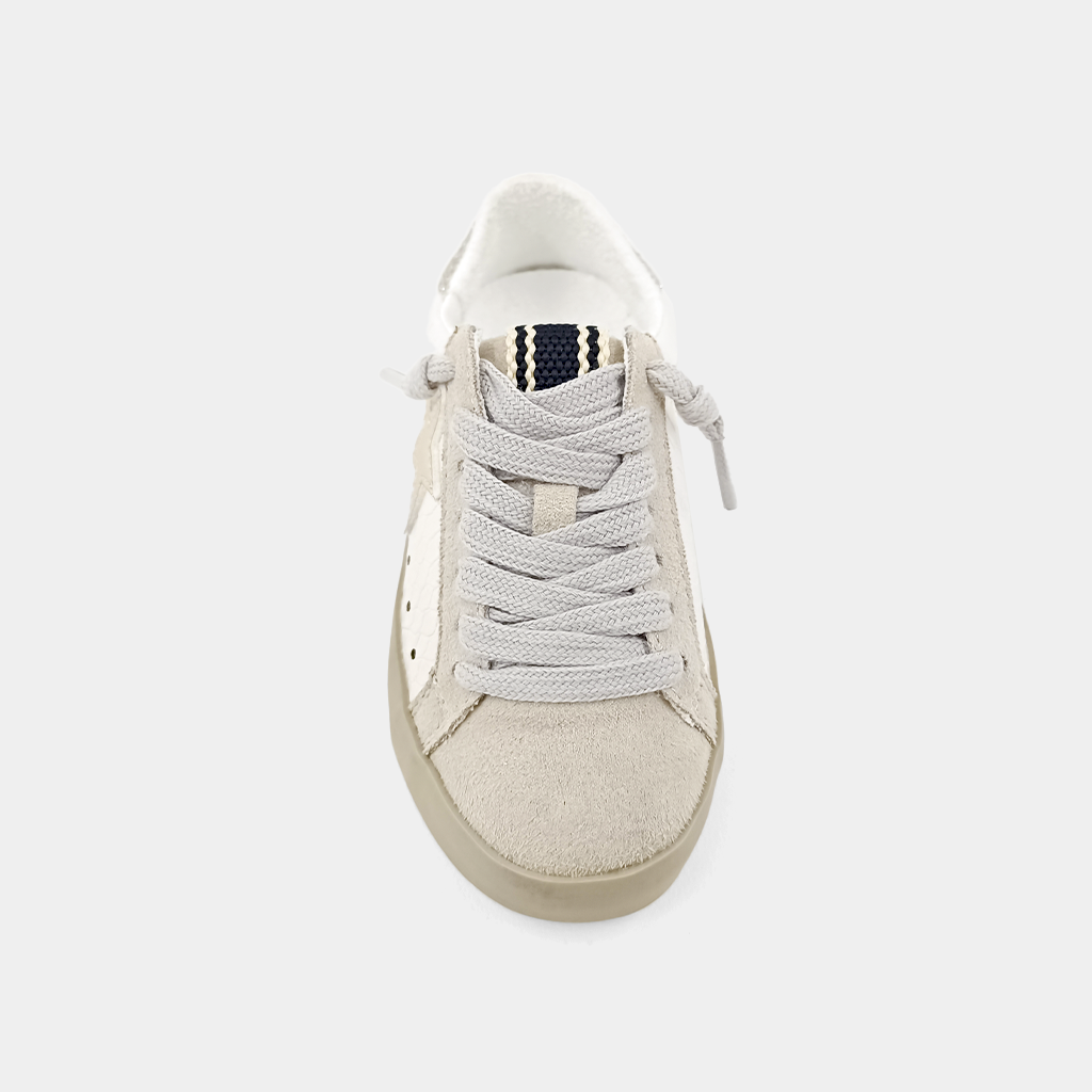 PAULA MINI Bone Snake Sneaker | Kids' Faux Snake Print with Gold Star - BONE SNAKE | SHUSHOP