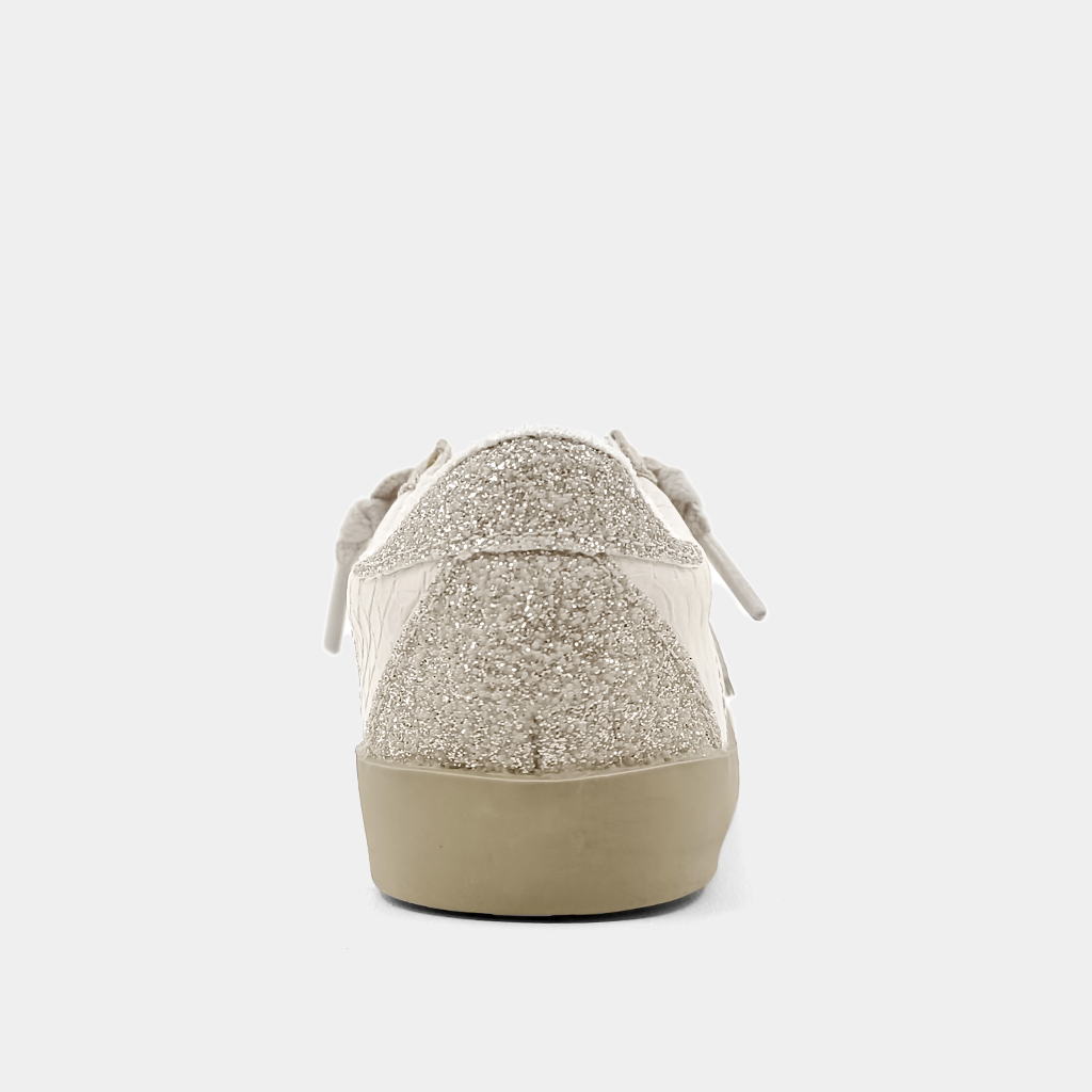PAULA MINI Bone Snake Sneaker | Kids' Faux Snake Print with Gold Star - BONE SNAKE | SHUSHOP