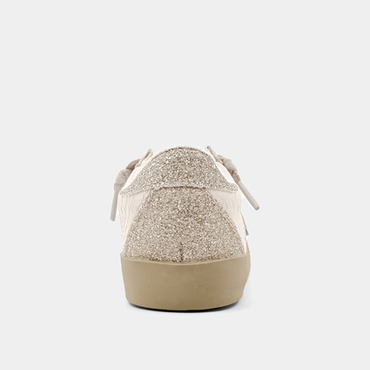 PAULA MINI Bone Snake Sneaker | Kids' Faux Snake Print with Gold Star - BONE SNAKE | SHUSHOP