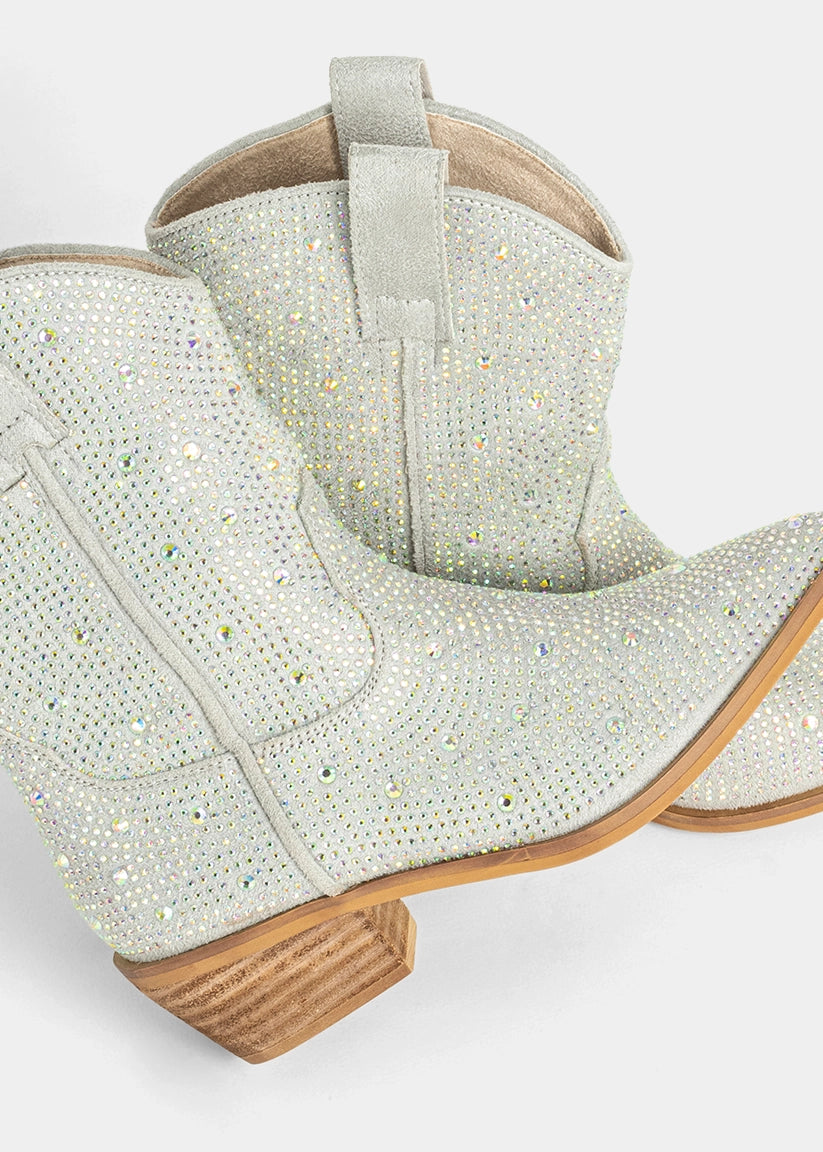 ZOUZOU MINI Rhinestone Cowboy Boot for Girls - IRIDESCENT | SHUSHOP