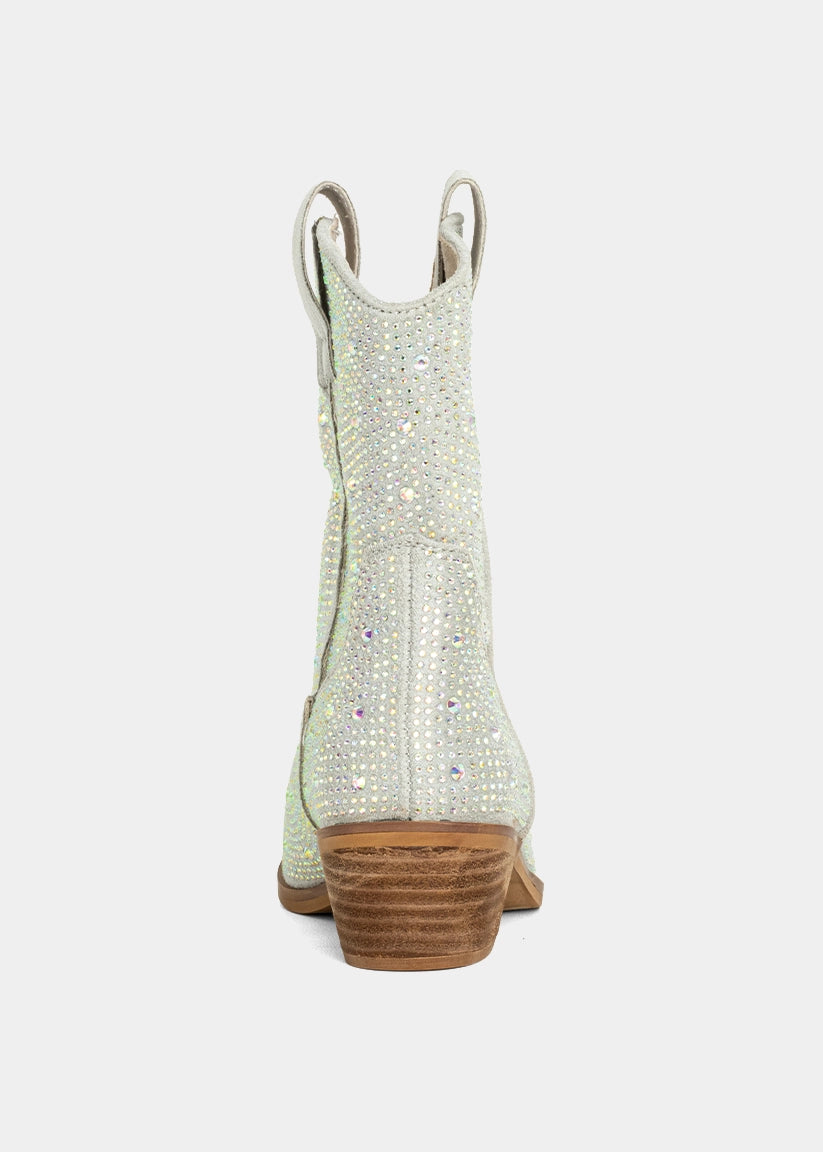 ZOUZOU MINI Rhinestone Cowboy Boot for Girls - IRIDESCENT | SHUSHOP
