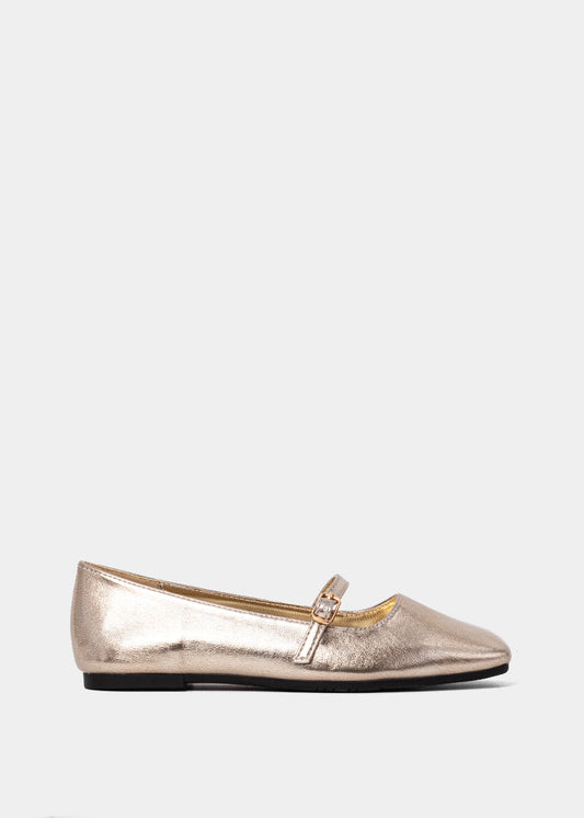 ADELE MINI Light Gold – Girls' Mary Jane Flats - LIGHT GOLD | SHUSHOP