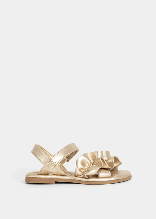 BLOSSOM MINI Girls Ruffle Sandal - GOLD | SHUSHOP